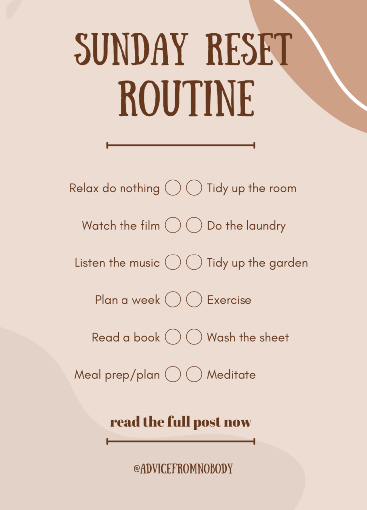 sunday routine reset