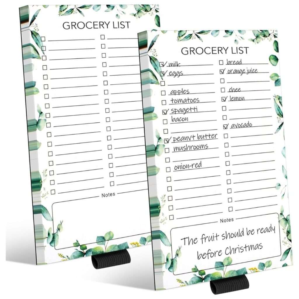 Joyberg 2 PCS Magnetic Grocery List Pads for Fridge