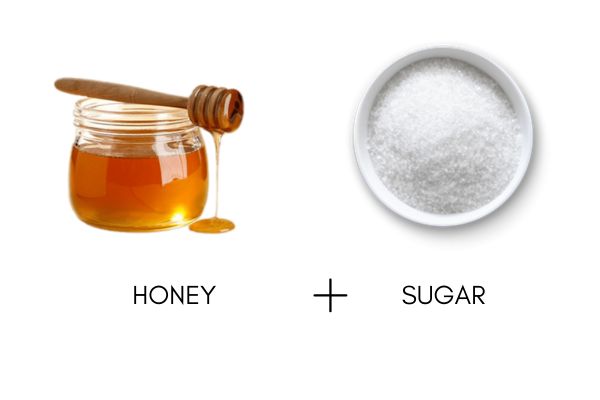 Honey and sugar for lip scrub