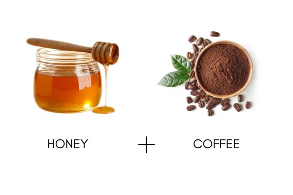 Honey and coffee for lip scrub