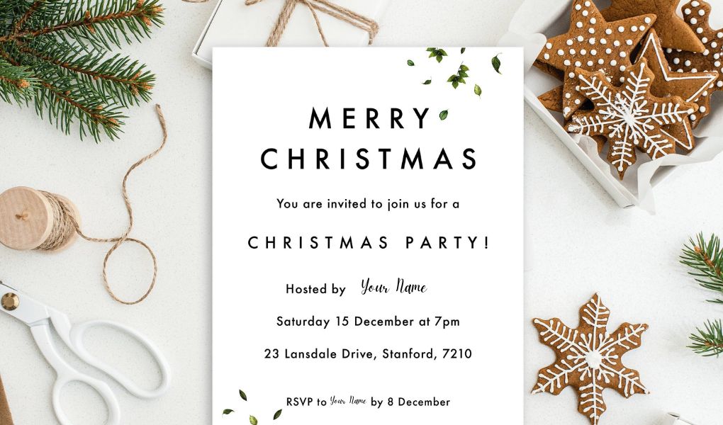Christmas invitation for a holiday party