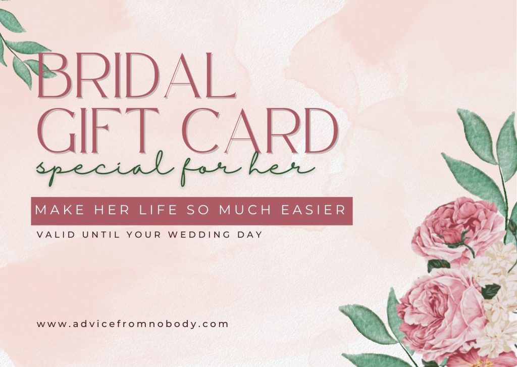 bridal gift card as bridal shower gift idea