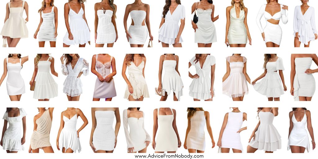white mini dresses from amazon