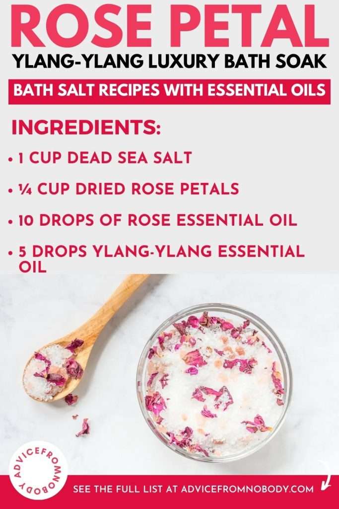 rose petal ylang-ylang bath salt recipe