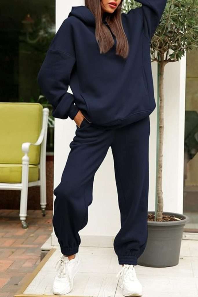 Fixmatti Women Hoodies Tracksuit Long Sleeve Sweatshirts Jogger Pant 2 Piece Outfits
