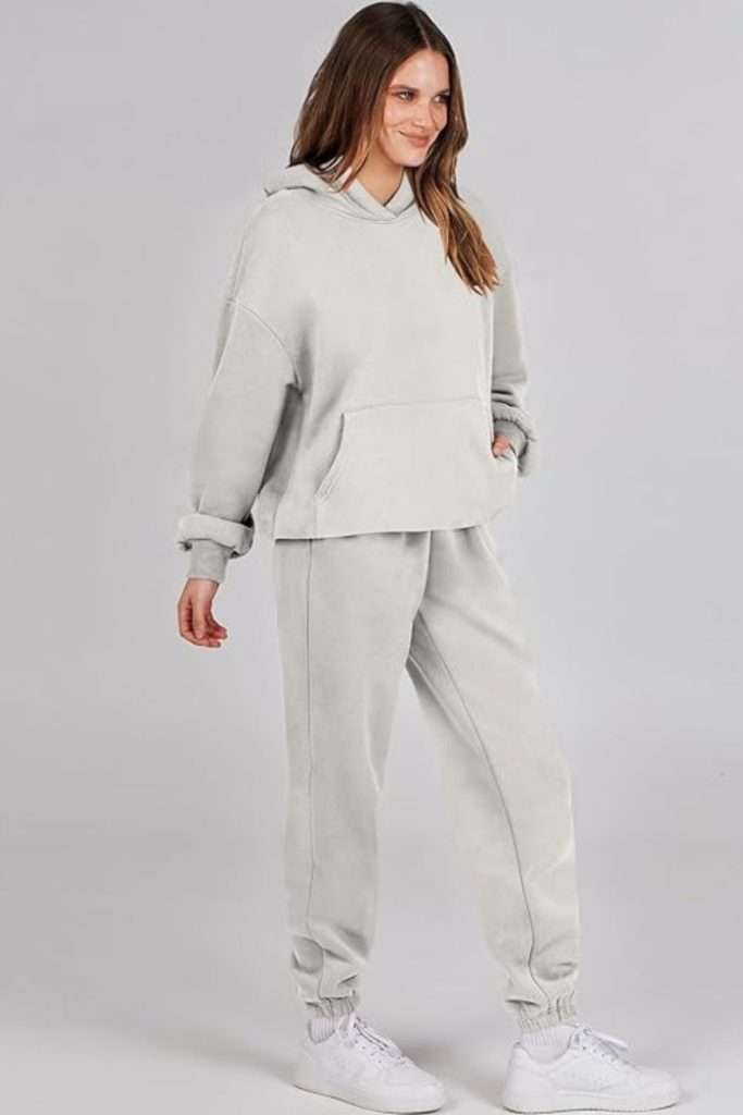 ANRABESS Women 2 Piece Outfits Hoodie Sweatshirt Tracksuit & Oversized Jogger Sweatpants Y2K Sweatsuit Set
