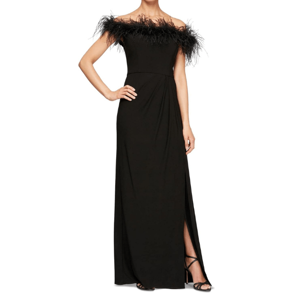 Alex Evenings Women's Long Off The Shoulder Dress
