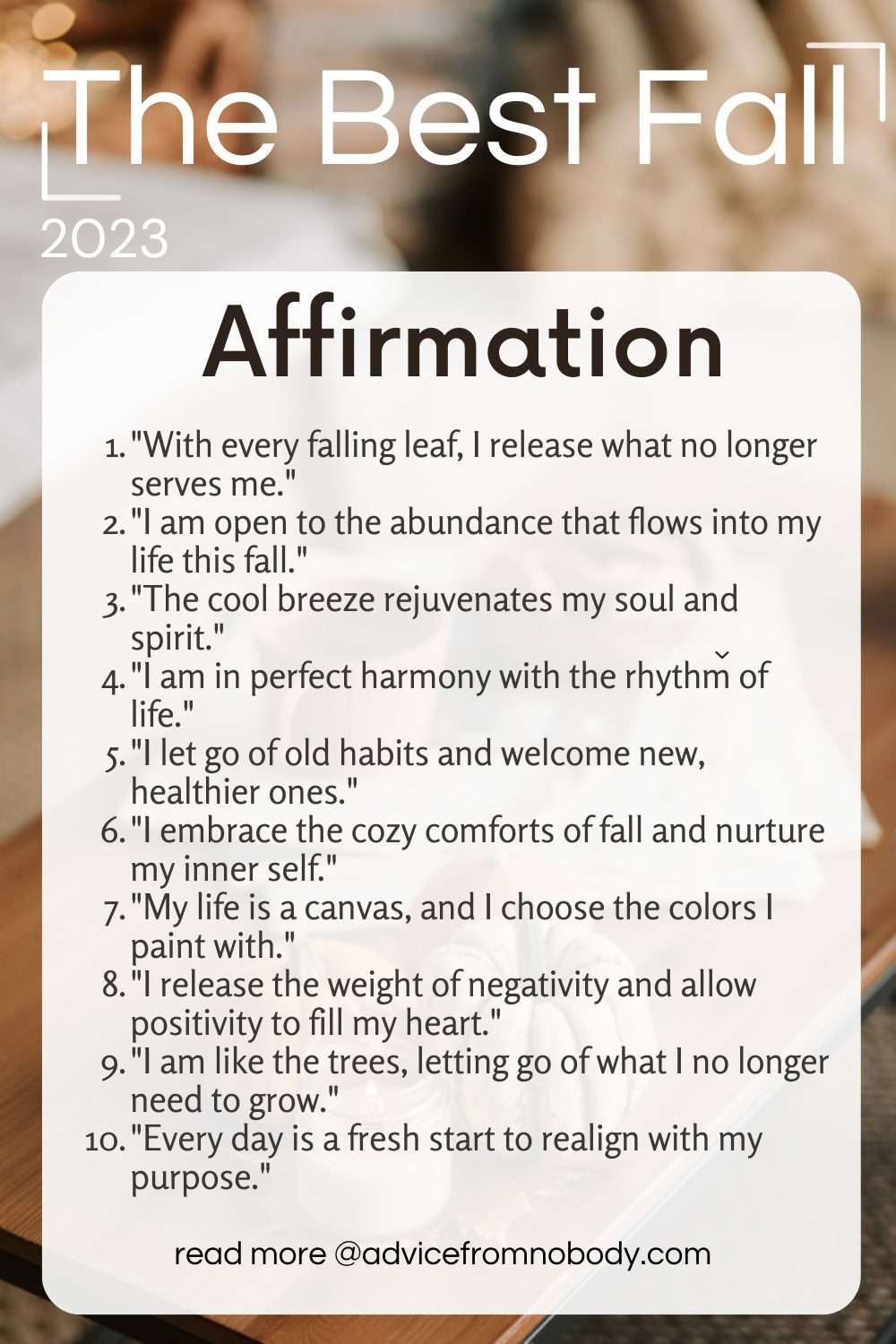 the fall affirmations to inspire change