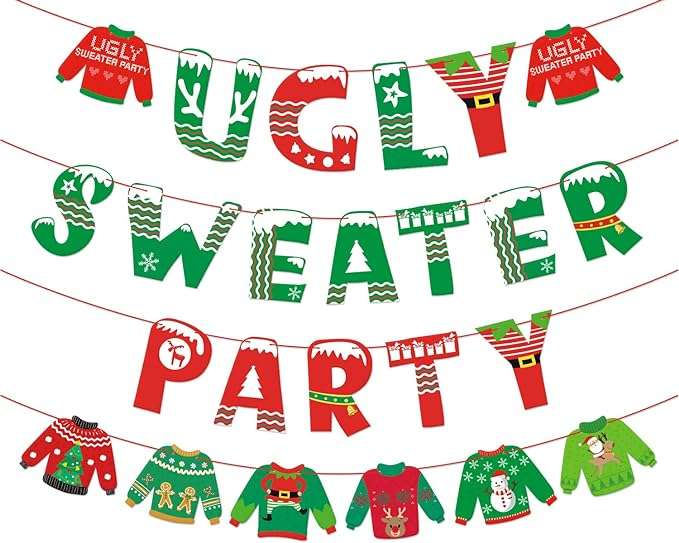 ugly sweater Christmas party supplies