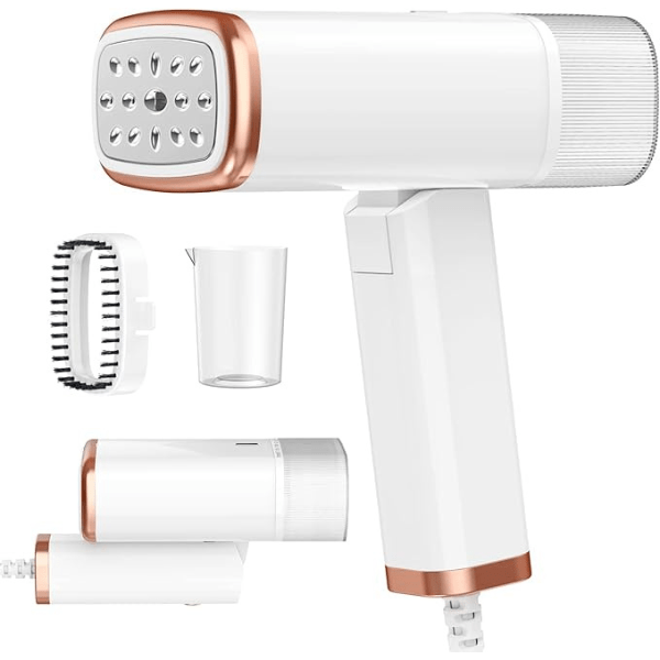 Steamer for Clothes Foldable Handheld Clothing Wrinkles Remover for Garments,110V,20 Second Fast Heat-up, Portable 1200W,120ml Fabric Wrinkle Remover with Brush and Measure cup for Home Office Travel
