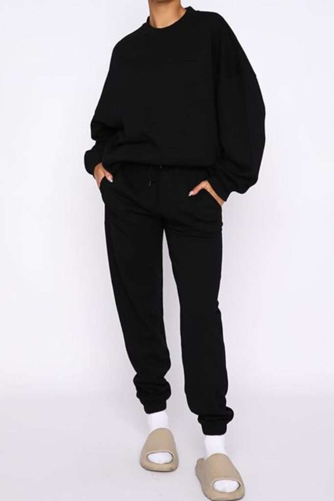 Alunzoem Jogger Sets for Women 2 Piece Sweatsuit Outfits Long Sleeve Pullover Sweatshirt Pants Set Tracksuit
