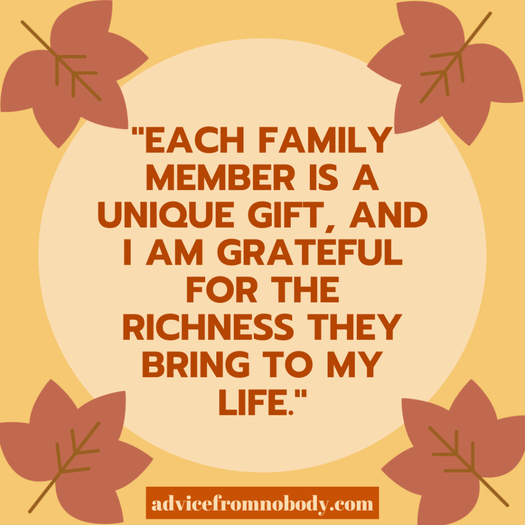 each family member is a unique gift 