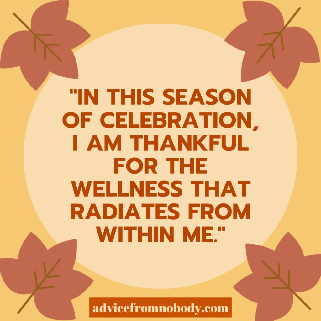 Health & Well-Being Gratitude Affirmations For The Holidays 