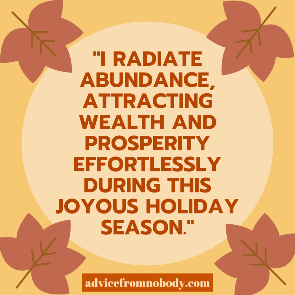 Abundance Gratitude Affirmations For The Holidays 