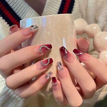 red Christmas nails
