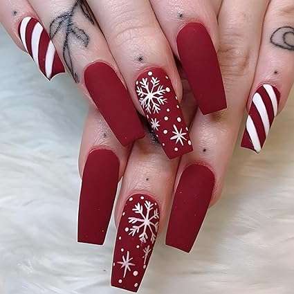 holiday nail ideas that are red