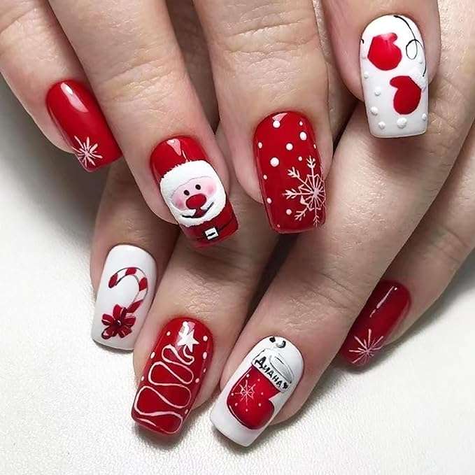 holiday nail ideas that are red