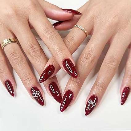 red Christmas nails