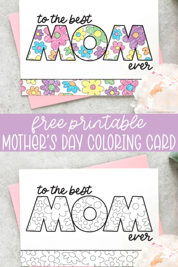 FREE PRINTABLE MOTHER'S DAY COLORING CARD