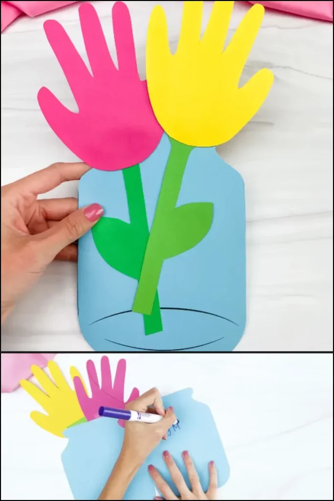 Flower Handprint Card Craft [Free Template]
