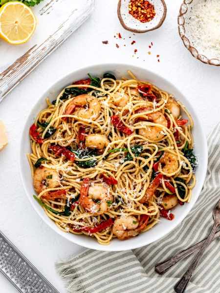 Lemon Garlic Parmesan Shrimp Pasta
