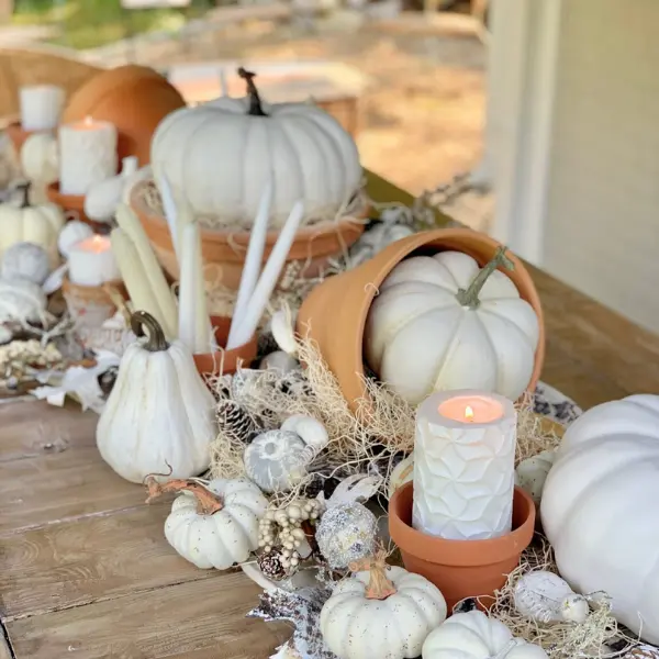 Simple Fall DIY Dining Table Centerpiece Idea

