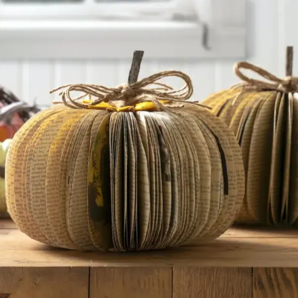 A Book Page Pumpkin is Perfect Fall Decor
