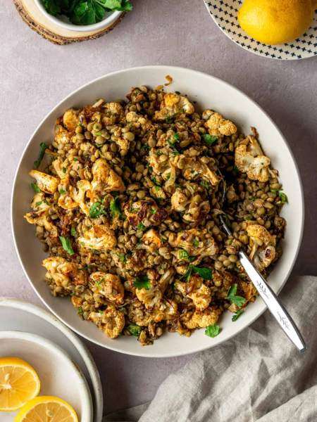 WARM LENTIL SALAD WITH CAULIFLOWER
