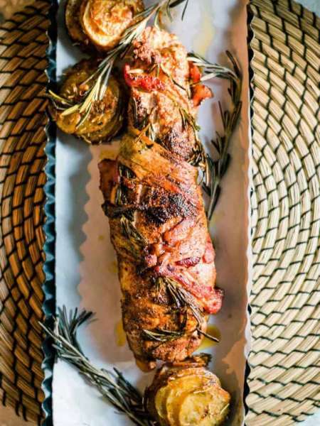 Bacon Wrapped Pork Tenderloin with Chipotle