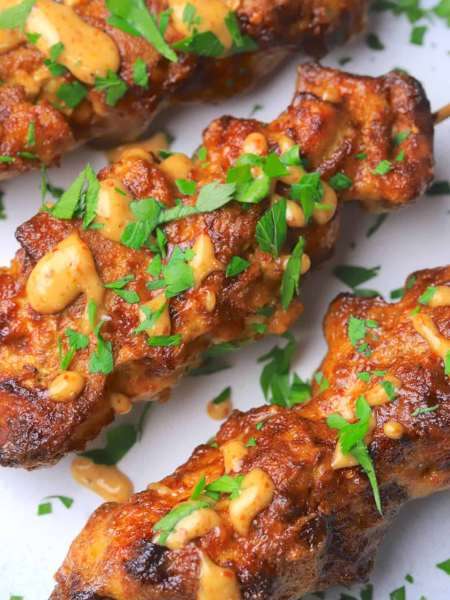 Low Carb Bang Bang Chicken Skewers