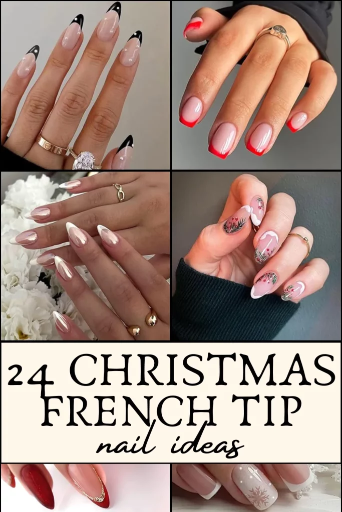 24 Christmas French Tip nail ideas