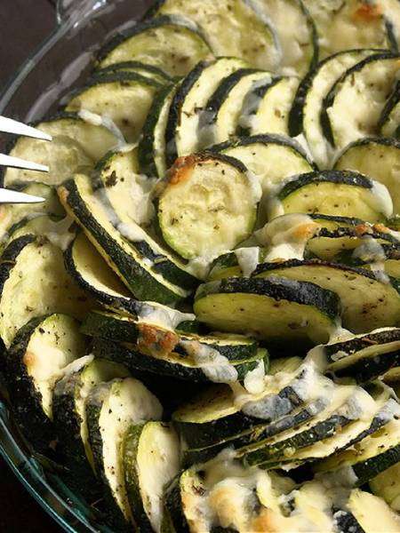 OVEN ROASTED PARMESAN ZUCCHINI BAKE
