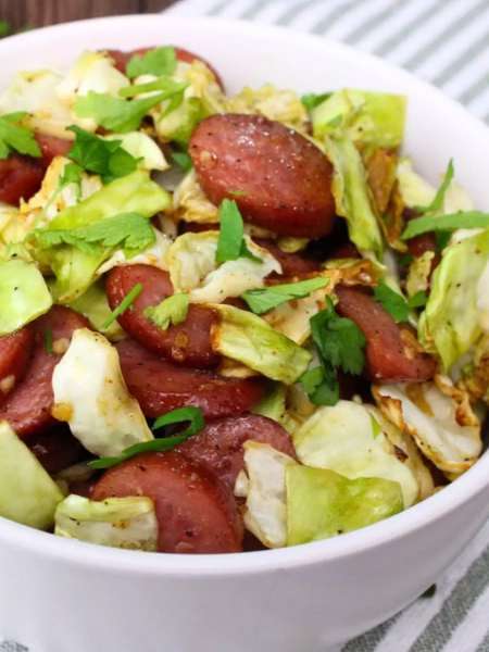 Air Fryer Cabbage and Sausage: Easy Low Carb Meal!
