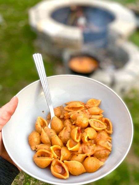 CAMPFIRE PASTA WITH VODKA CREAM SAUCE
