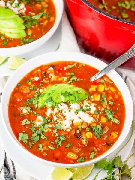 HOMEMADE TURKEY TACO SOUP