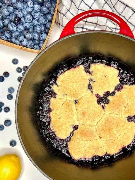 DUTCH OVEN BLUEBERRY COBBLER
