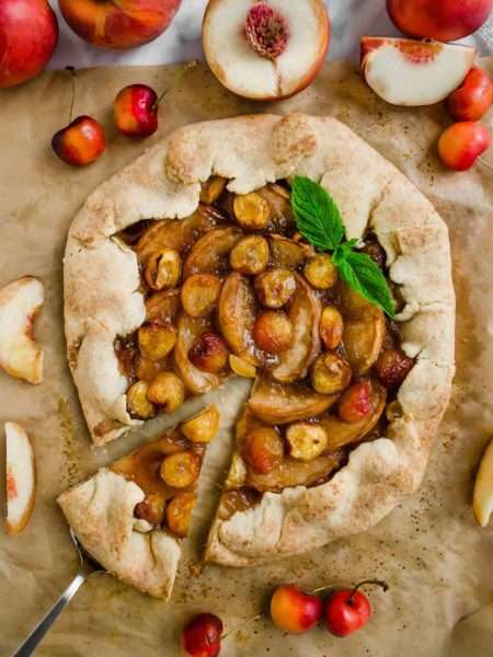 WHITE PEACH AND CHERRY GALETTE
