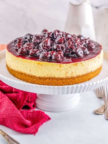 homemade cherry cheesecake
