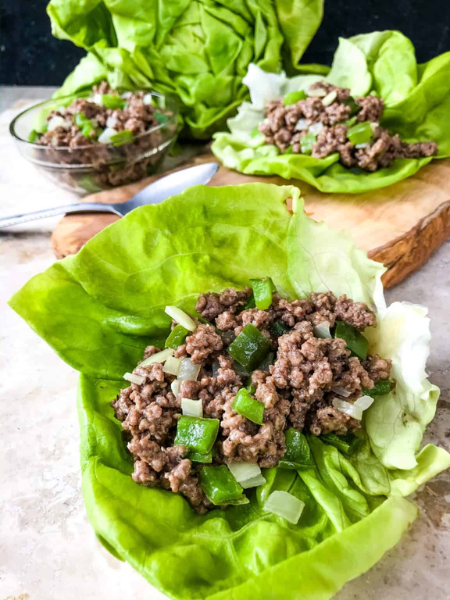 Philly Cheesesteak Lettuce Wraps
