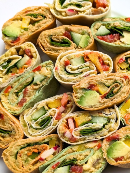 Vegan Pinwheels Recipe with Avocado & Chickpeas
