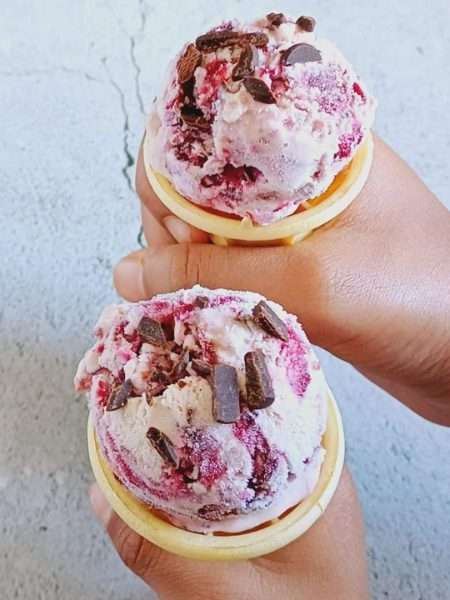 HOMEMADE NO CHURN CHERRY ICE CREAM
