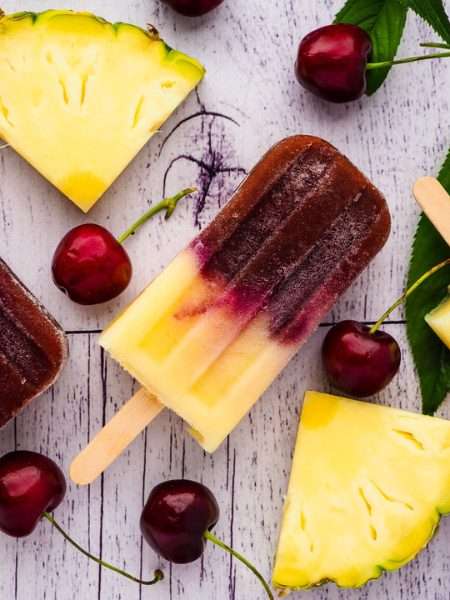 PINEAPPLE CHERRY POPSICLES
