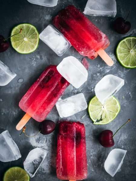 Cherry Limeade Popsicles