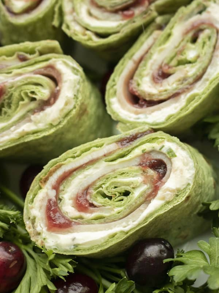 Cranberry Turkey Pinwheels
