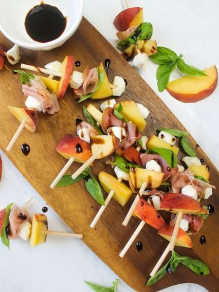 PEACH PROSCIUTTO CAPRESE SKEWERS
