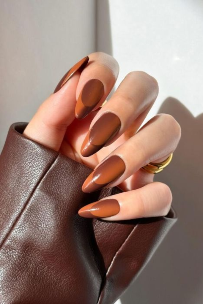 brown ombre fall nails