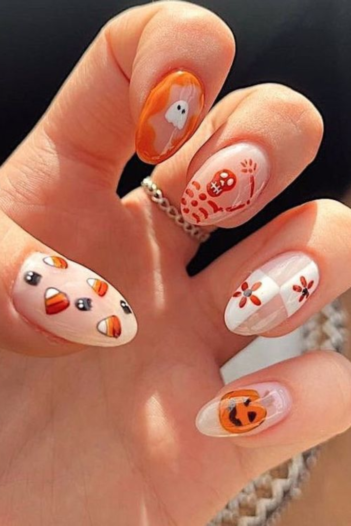 pumpkin Halloween nail ideas
