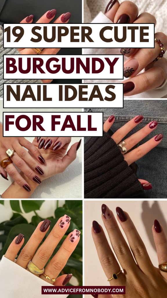 19 super cute burgundy nail ideas for fall