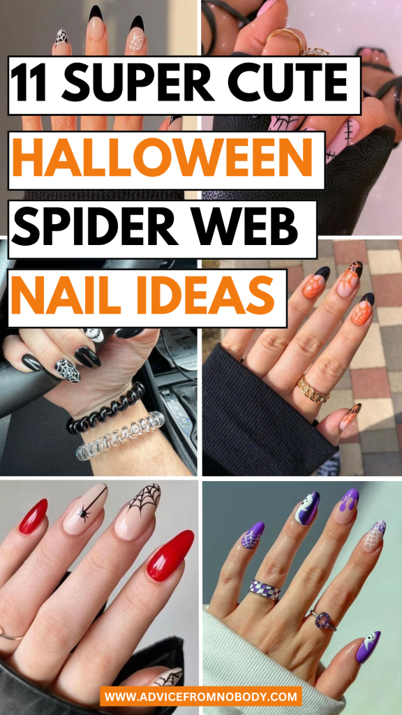 11 super cute Halloween spider web nail ideas