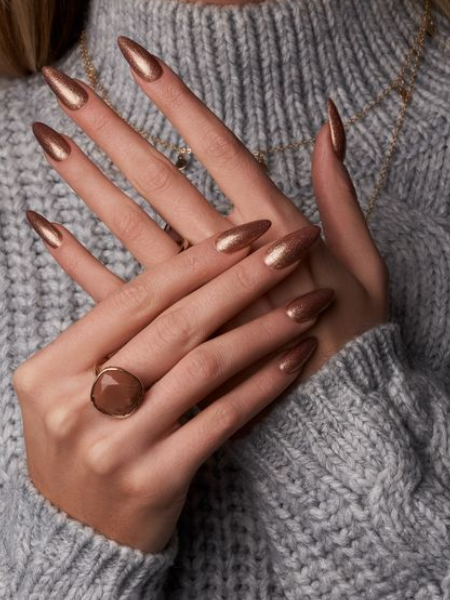 Copper Shimmer dope nails